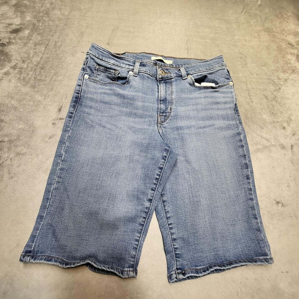 Levis Bermuda Shorts‎ Womens 29 Blue Classic Bermuda 5-Pocket Zip Denim